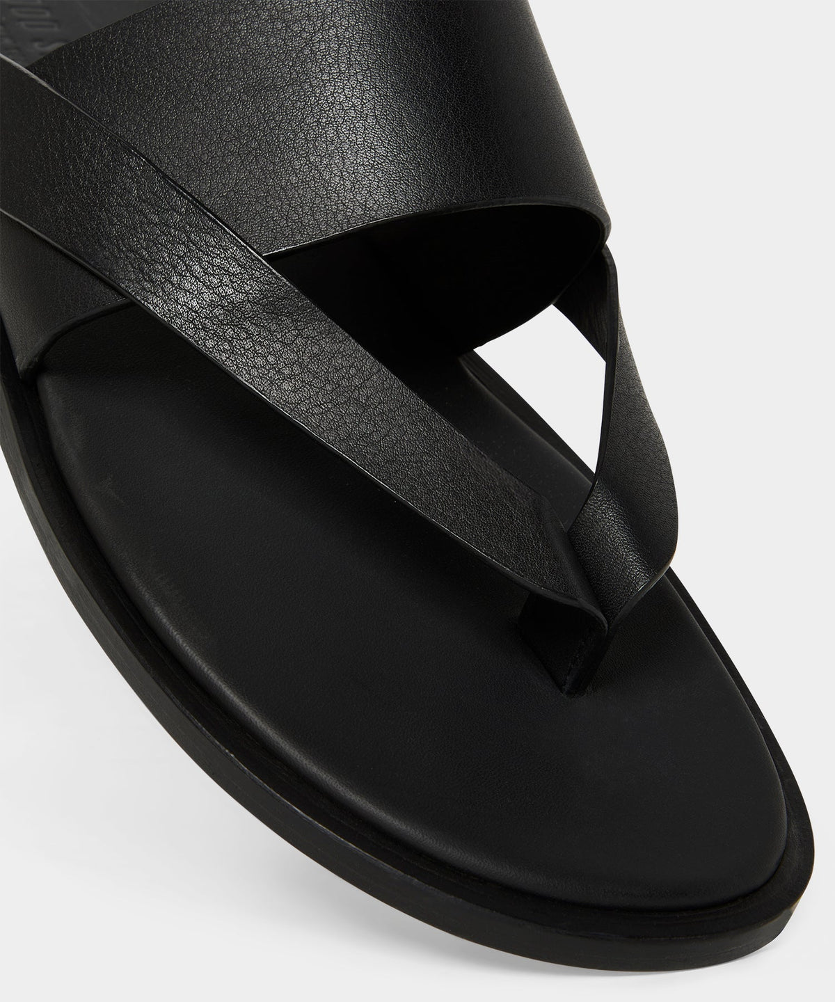Todd Snyder Porto Leather Crossover Sandal - Black