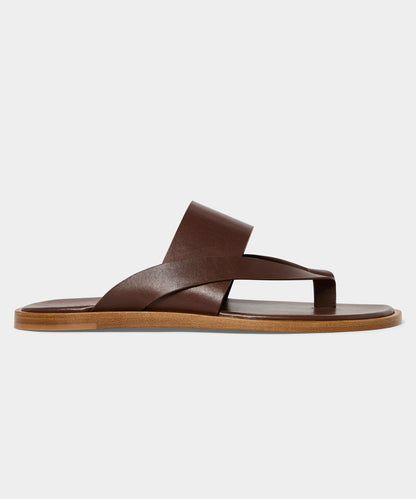 Todd Snyder Porto Leather Crossover Sandal - Brown