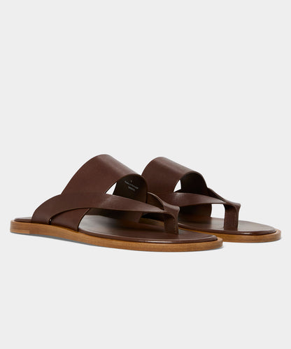 Todd Snyder Porto Leather Crossover Sandal - Brown