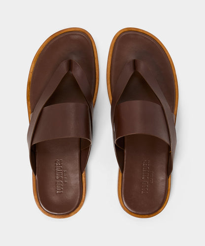 Todd Snyder Porto Leather Crossover Sandal - Brown