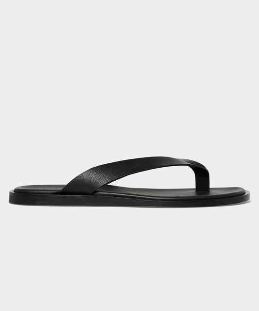 Todd Snyder Porto Leather Thong Sandal - Black