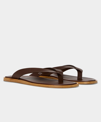 Todd Snyder Porto Leather Thong Sandal - Brown