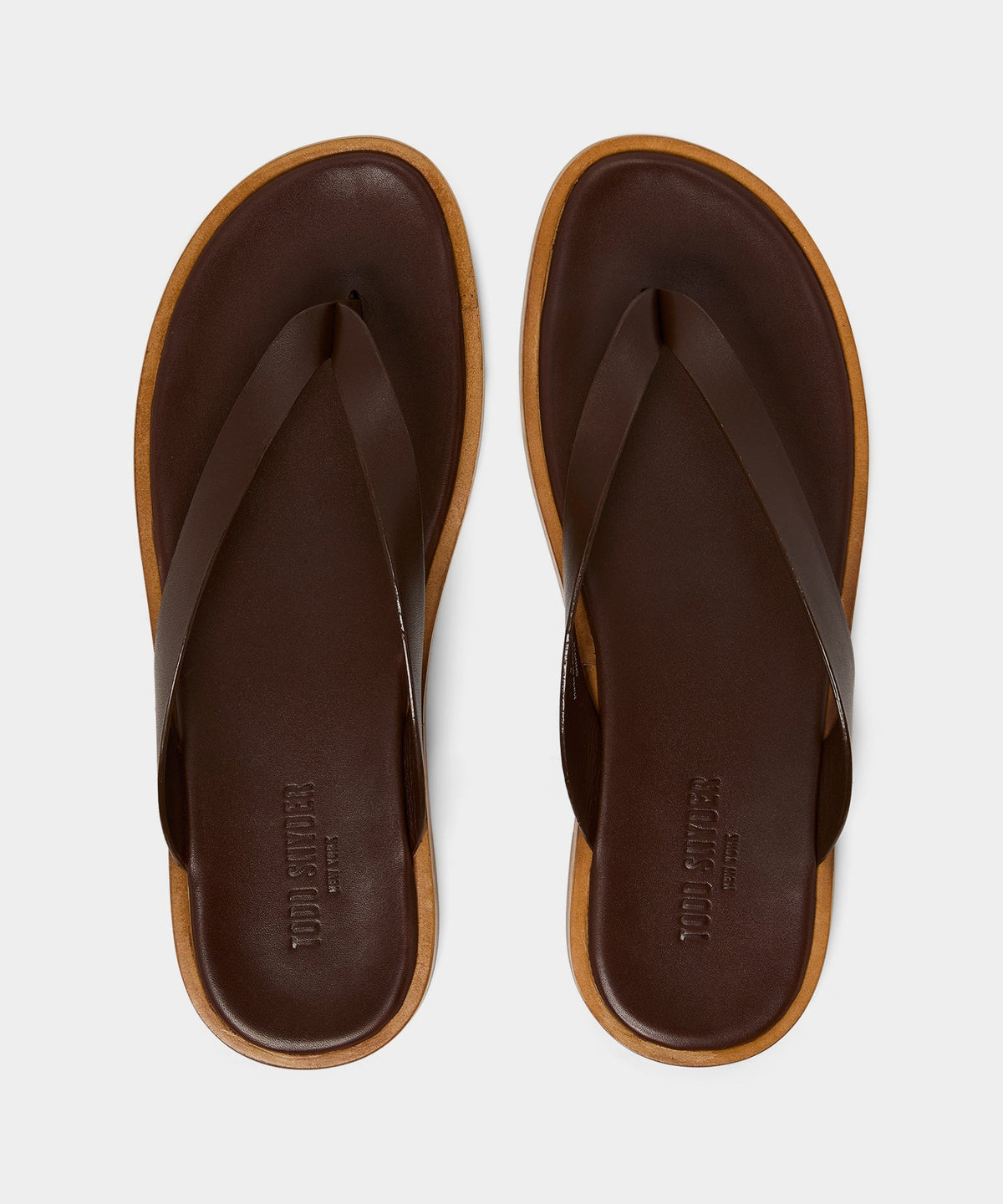 Todd Snyder Porto Leather Thong Sandal - Brown