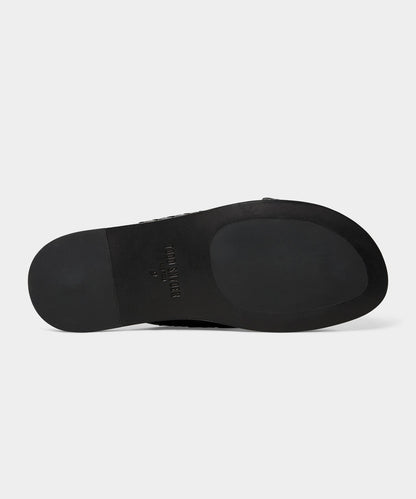 Todd Snyder Porto Woven Leather Sandal - Black