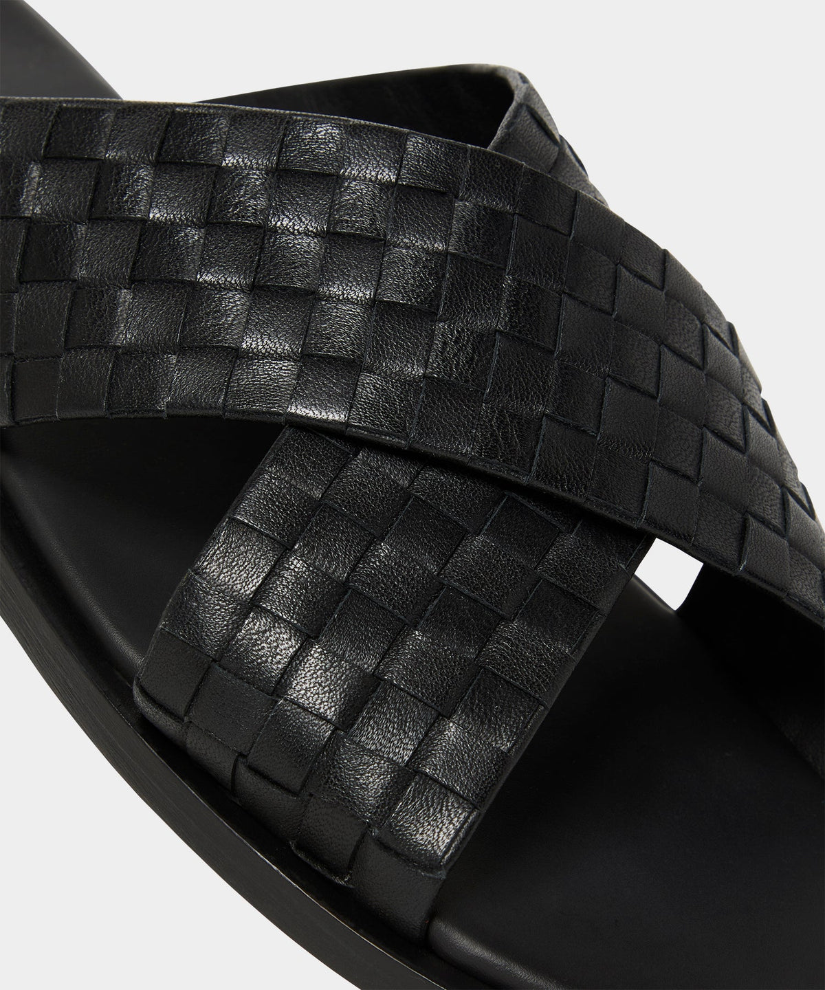 Todd Snyder Porto Woven Leather Sandal - Black