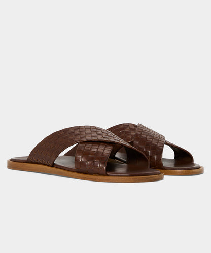 Todd Snyder Porto Woven Leather Sandal - Brown