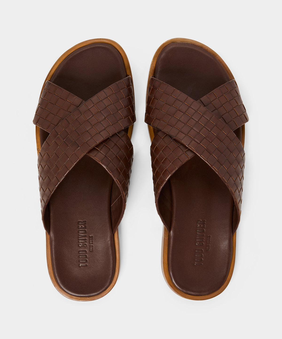 Todd Snyder Porto Woven Leather Sandal - Brown