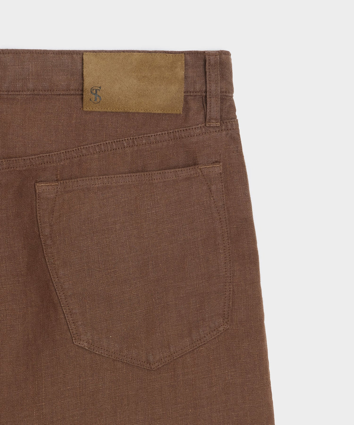 Todd Snyder Straight Fit 5-Pocket Linen Pant - Cigar