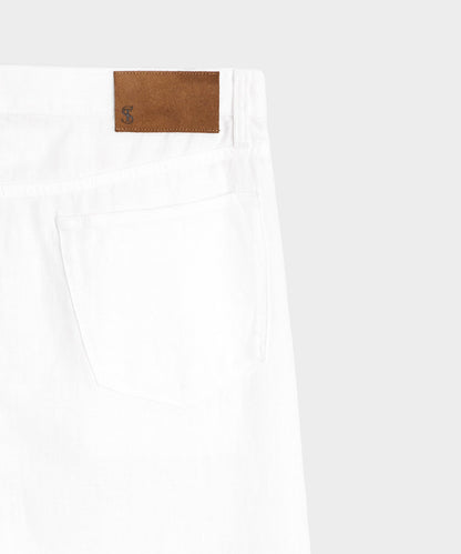 Todd Snyder Straight Fit 5-Pocket Linen Pant - White