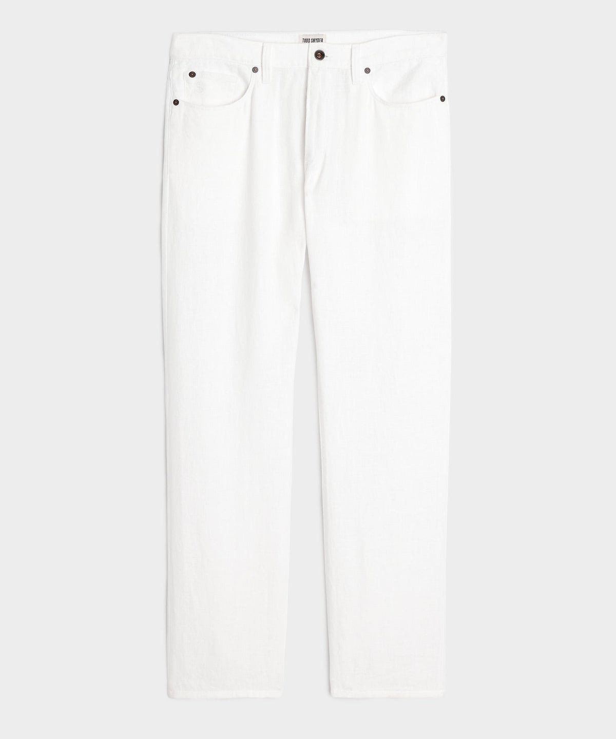 Todd Snyder Straight Fit 5-Pocket Linen Pant - White