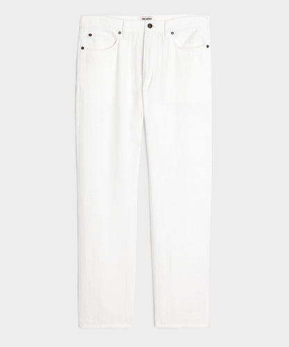 Todd Snyder Straight Fit 5-Pocket Linen Pant - White