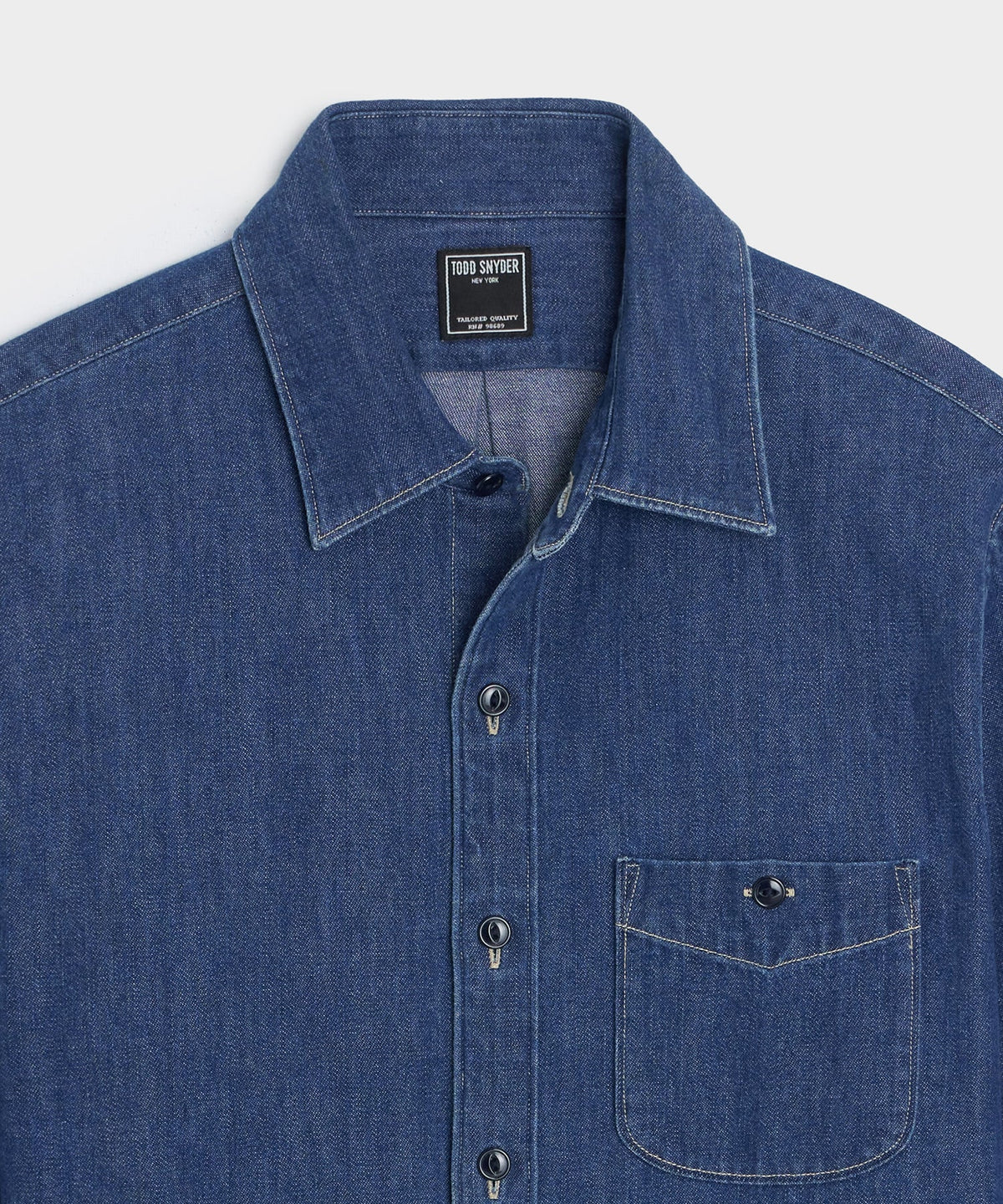 Todd Snyder Denim Point Collar Shirt - Indigo