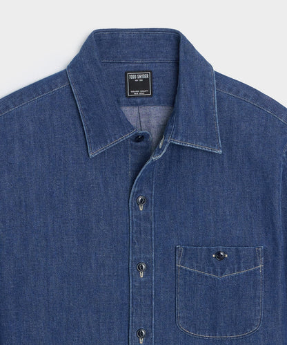 Todd Snyder Denim Point Collar Shirt - Indigo