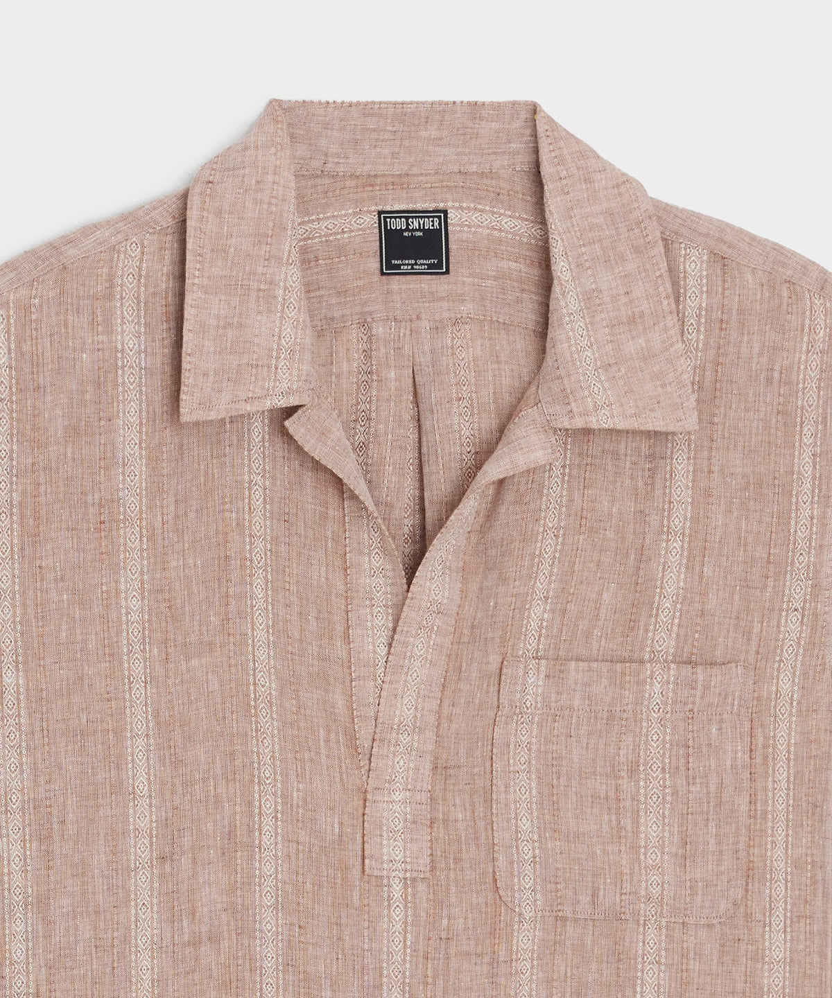 Todd Snyder Relaxed Linen Popover Shirt - Rust