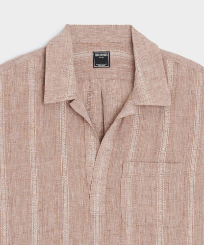 Todd Snyder Relaxed Linen Popover Shirt - Rust