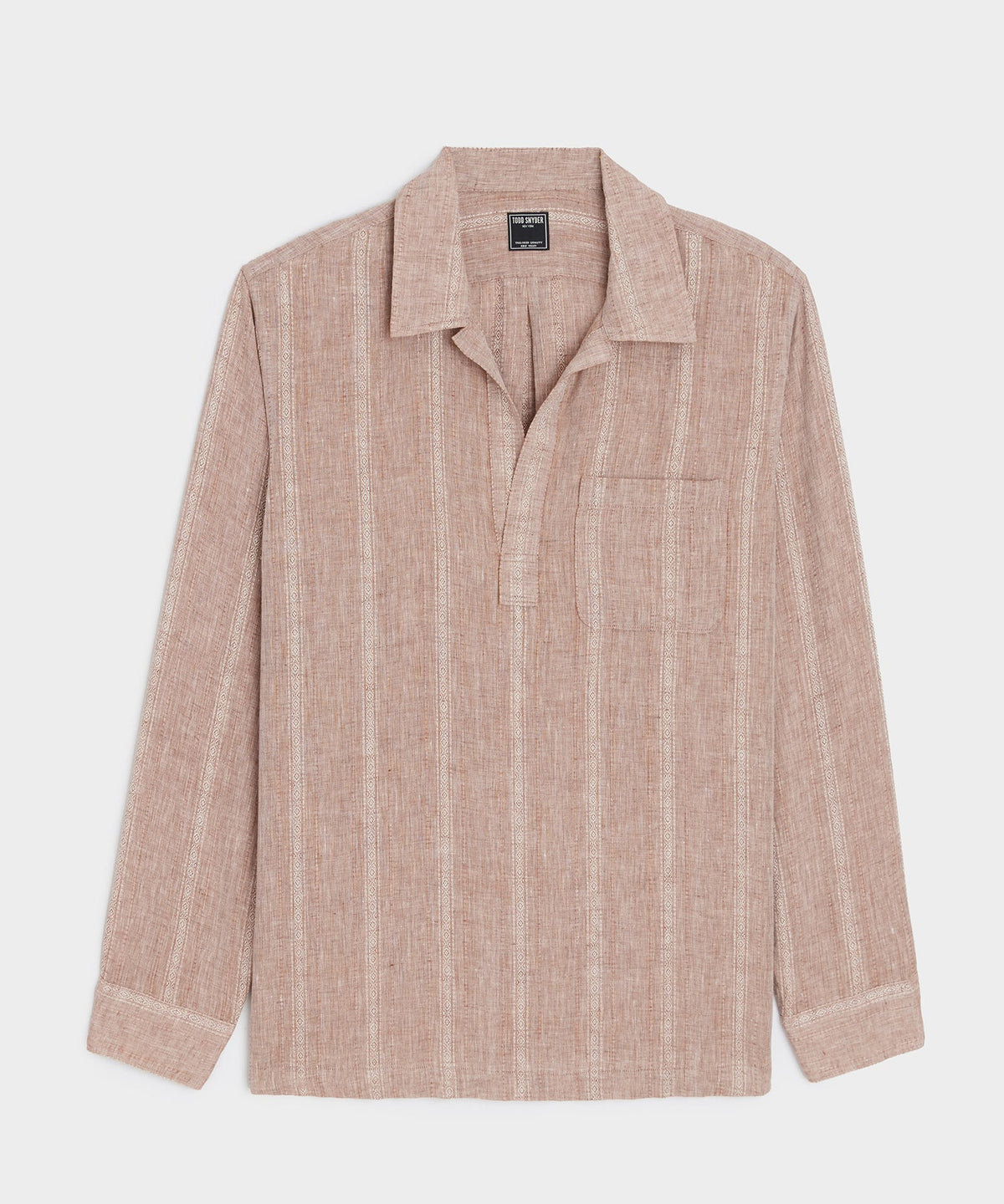 Todd Snyder Relaxed Linen Popover Shirt - Rust