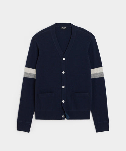 Todd Snyder Luxe Cashmere Armstripe Cardigan - Navy