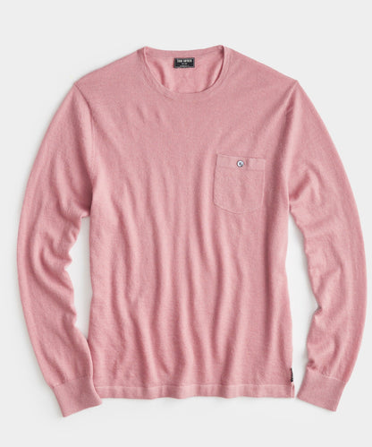 Todd Snyder Cashmere Pocket Tee - Rose Quartz|ROSE QUARTZ