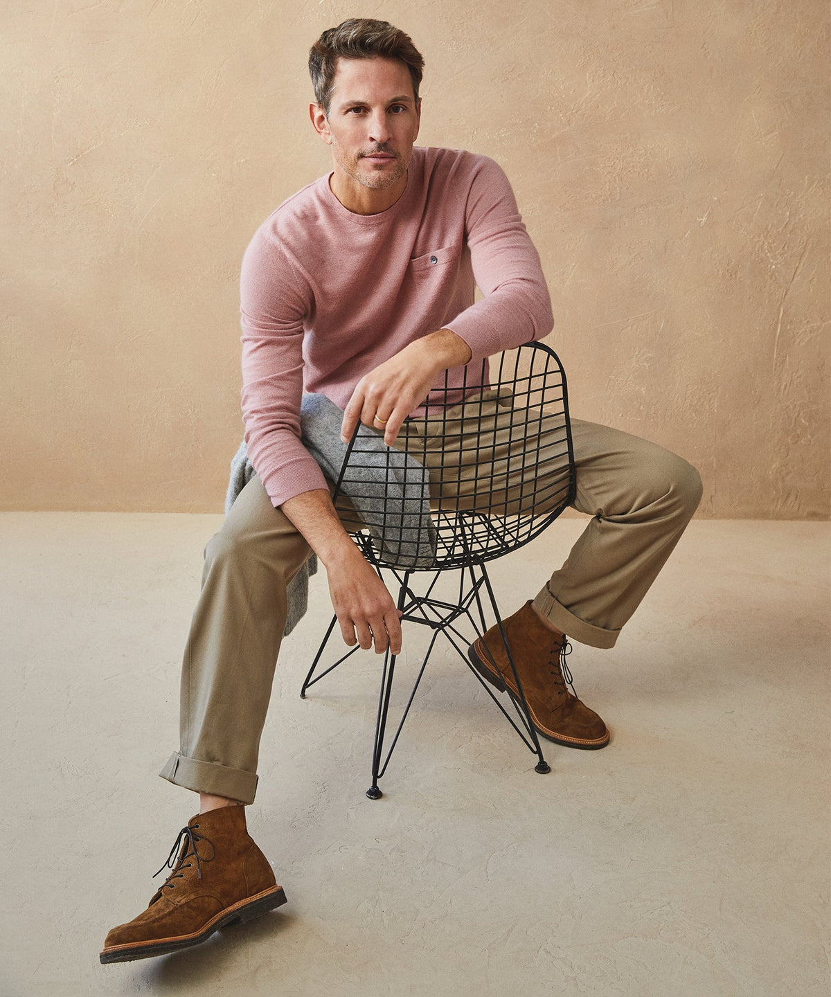 Todd Snyder Cashmere Pocket Tee - Rose Quartz|ROSE QUARTZ