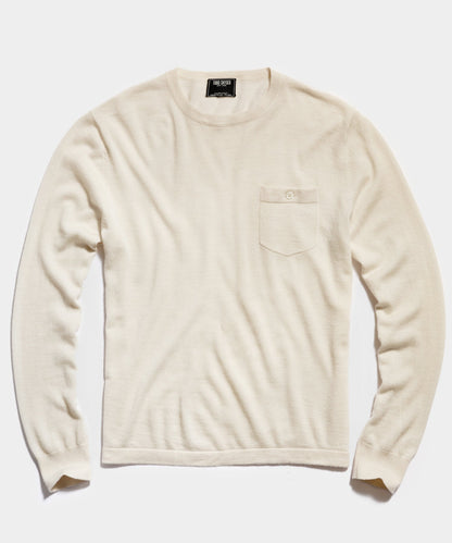 Todd Snyder Premium Cashmere Pocket Tee - Bisque|BISQUE
