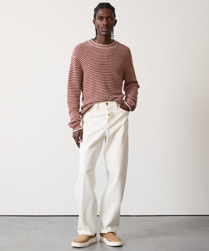 Todd Snyder Linen-Cotton Crewneck - Barn Red