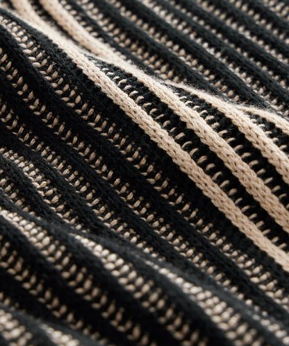 Todd Snyder Striped Short-Sleeve Polo - Black
