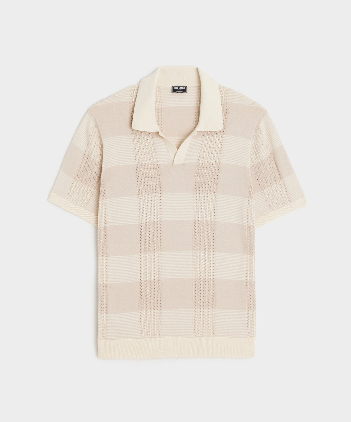 Todd Snyder Mesh Silk-Cotton Montauk Sweater Polo - Coastal White