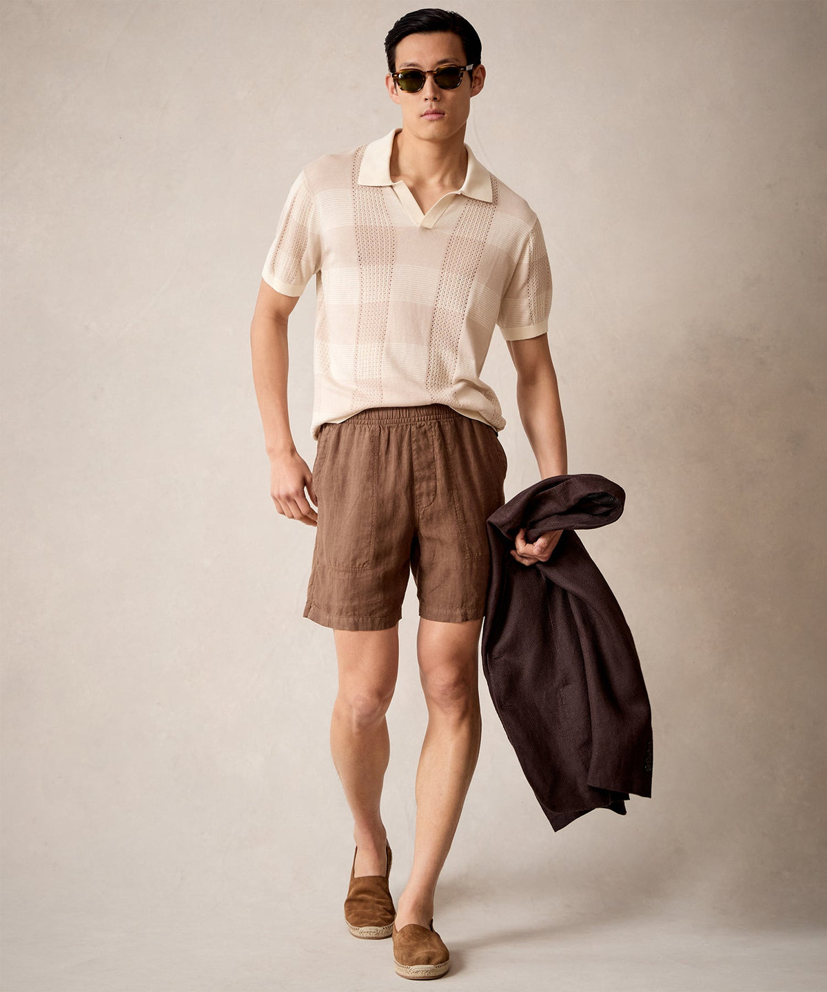 Todd Snyder Mesh Silk-Cotton Montauk Sweater Polo - Coastal White