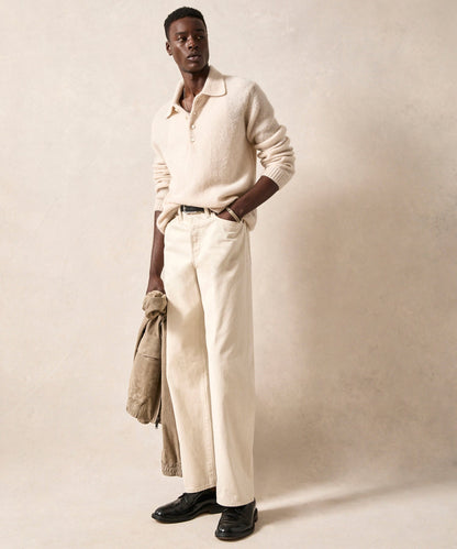 Todd Snyder Relaxed Mohair Sweater Polo - Chalk