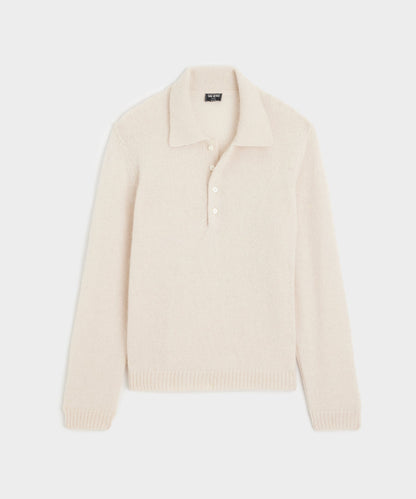 Todd Snyder Relaxed Mohair Sweater Polo - Chalk