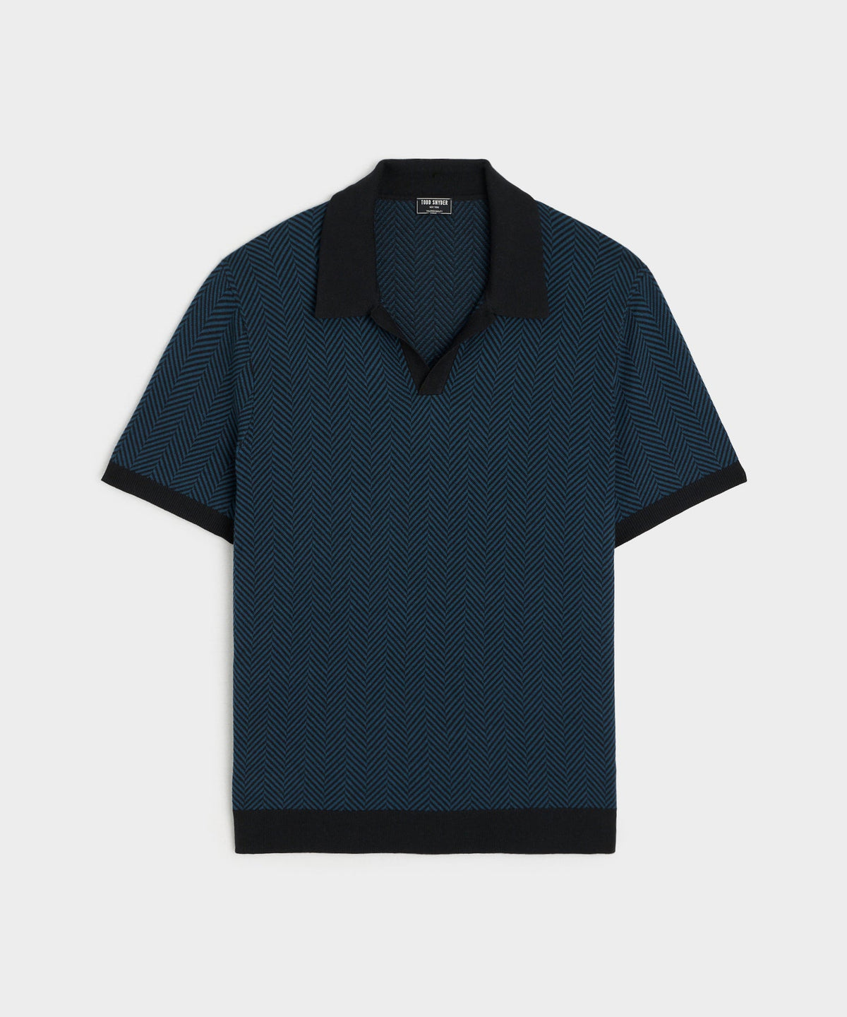 Todd Snyder Herringbone Silk-Cotton Montauk Sweater Polo - Blue Note