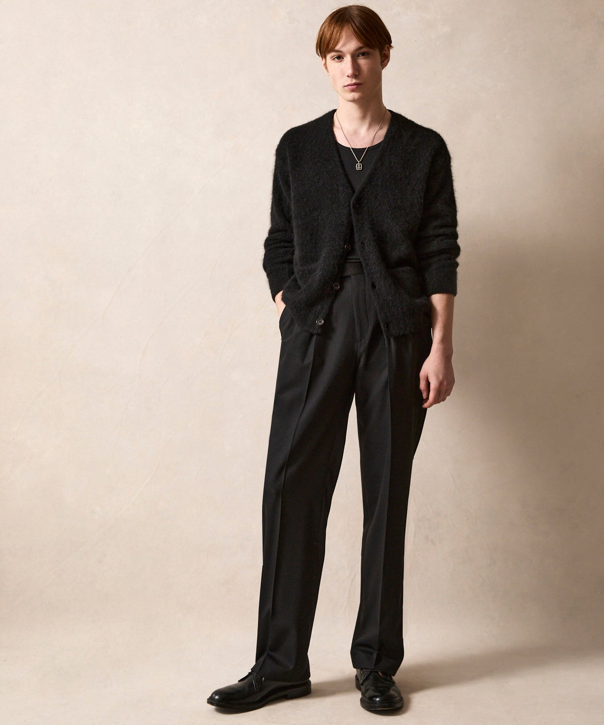 Todd Snyder Brushed Alpaca Cardigan - Black