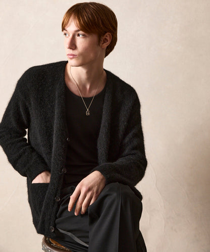 Todd Snyder Brushed Alpaca Cardigan - Black
