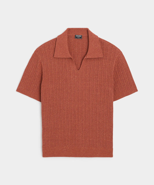 Todd Snyder Silk Donegal Montauk Sweater Polo - Gingersnap