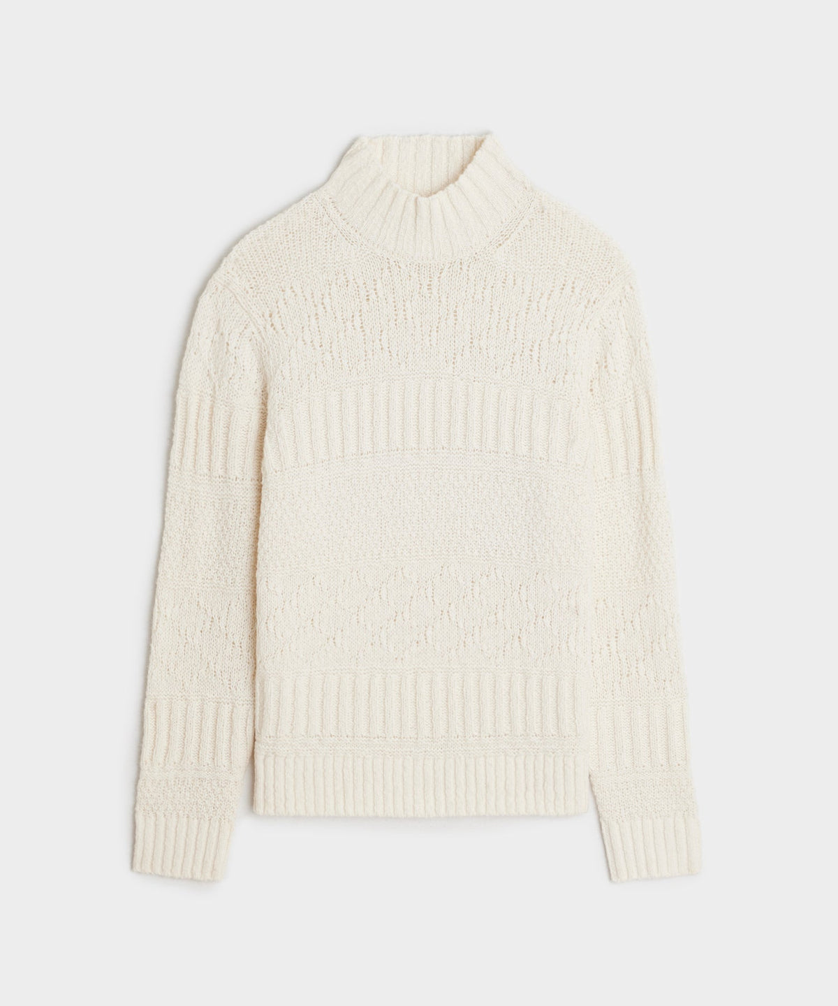 Todd Snyder Aran Funnel Neck Sweater - Bisque