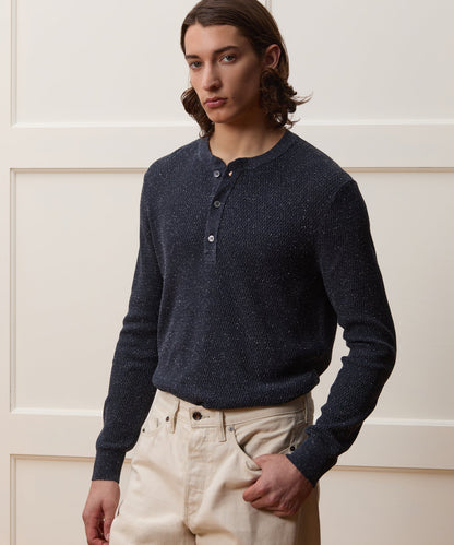 Todd Snyder Silk Henley - Navy