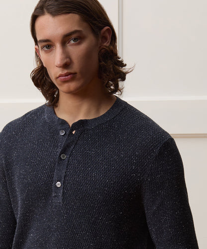 Todd Snyder Silk Henley - Navy