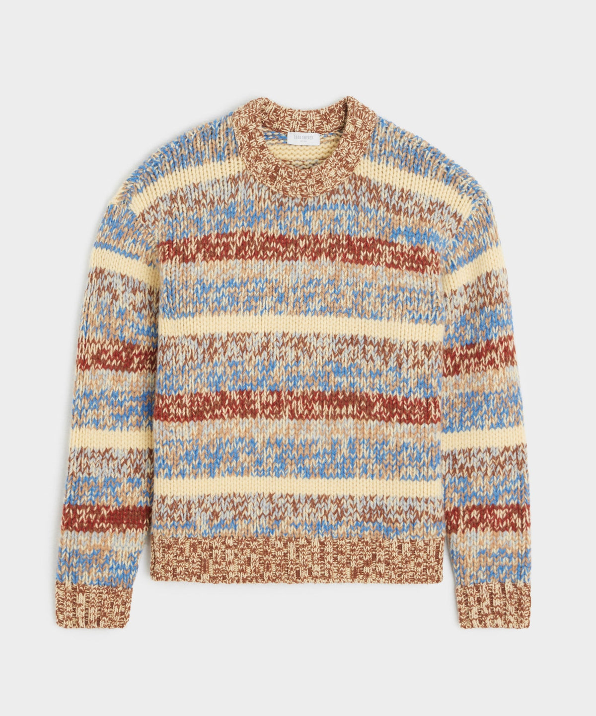 Todd Snyder Mouliné Striped Crewneck Sweater - Blue Toile
