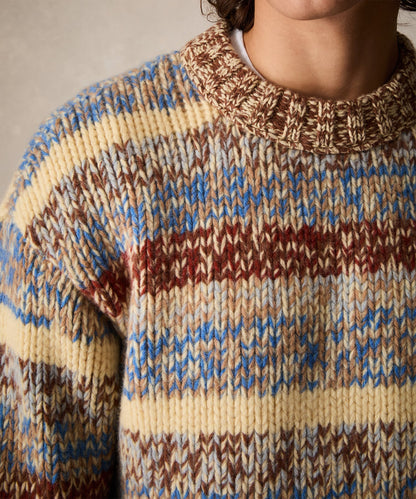 Todd Snyder Mouliné Striped Crewneck Sweater - Blue Toile