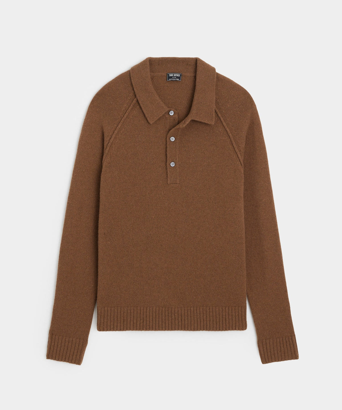 Todd Snyder Nomad Cashmere Sweater Polo - Pine Cone