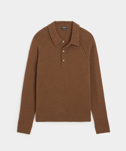 Todd Snyder Nomad Cashmere Sweater Polo - Pine Cone