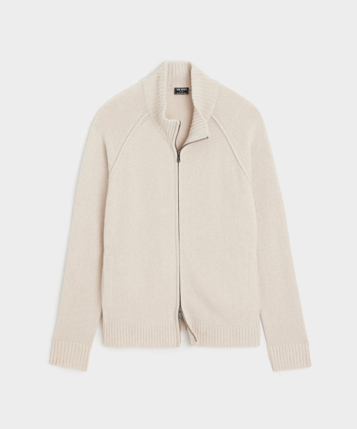 Todd Snyder Nomad Cashmere Full-Zip Sweater - Bisque
