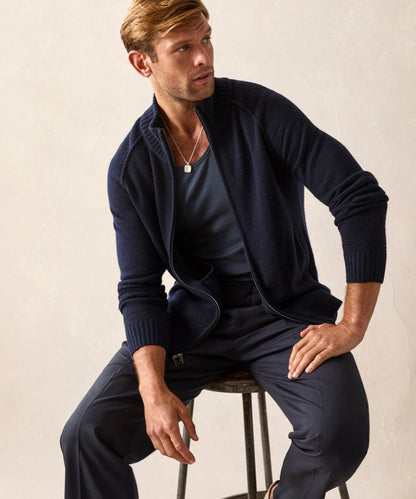 Todd Snyder Nomad Cashmere Full-Zip Sweater - Navy