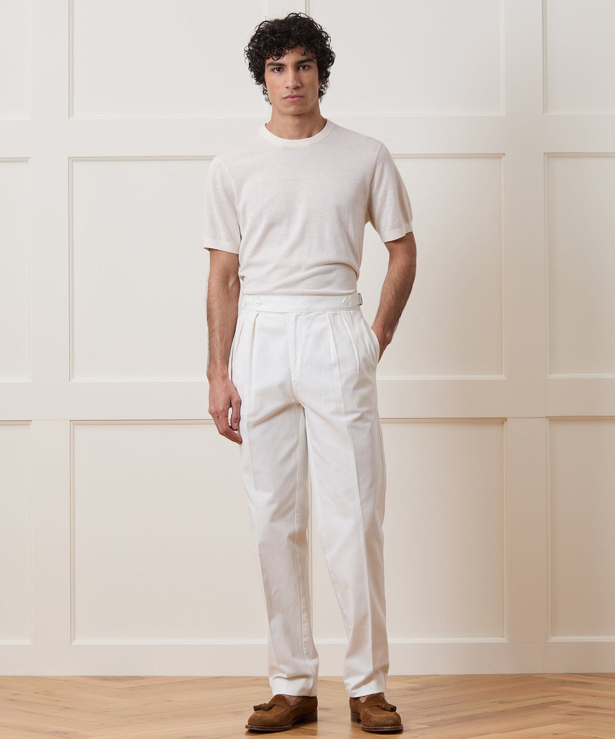 Todd Snyder Silk-Cashmere Sweater Tee - Bisque