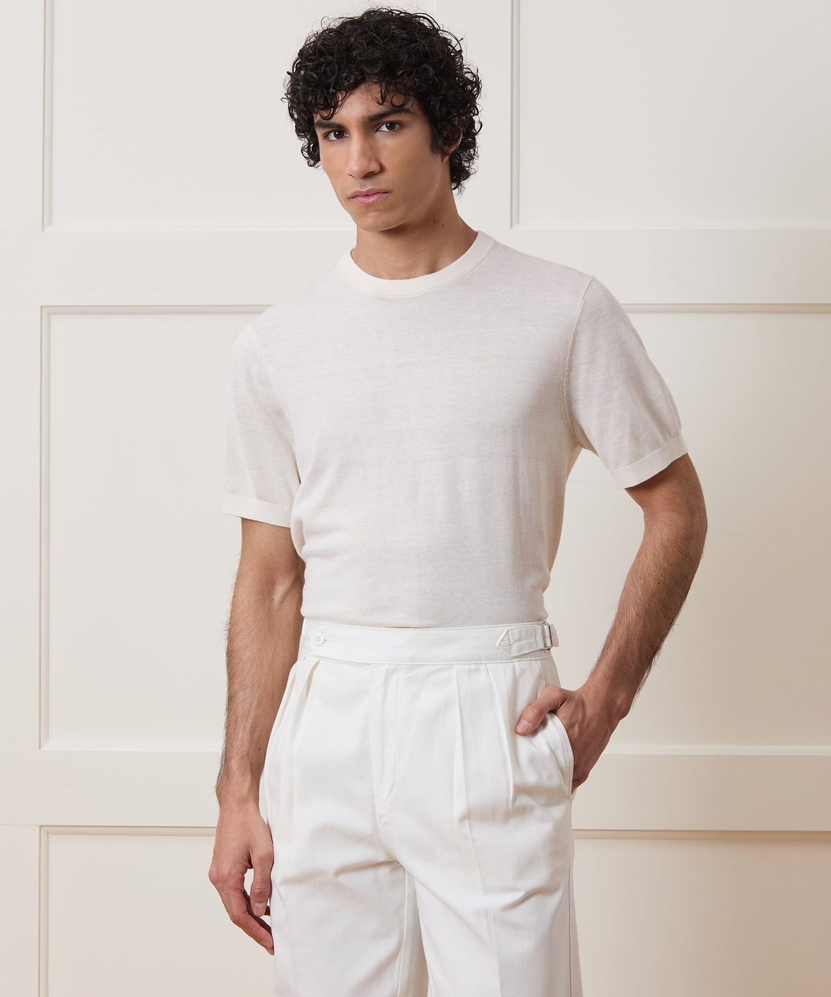 Todd Snyder Silk-Cashmere Sweater Tee - Bisque