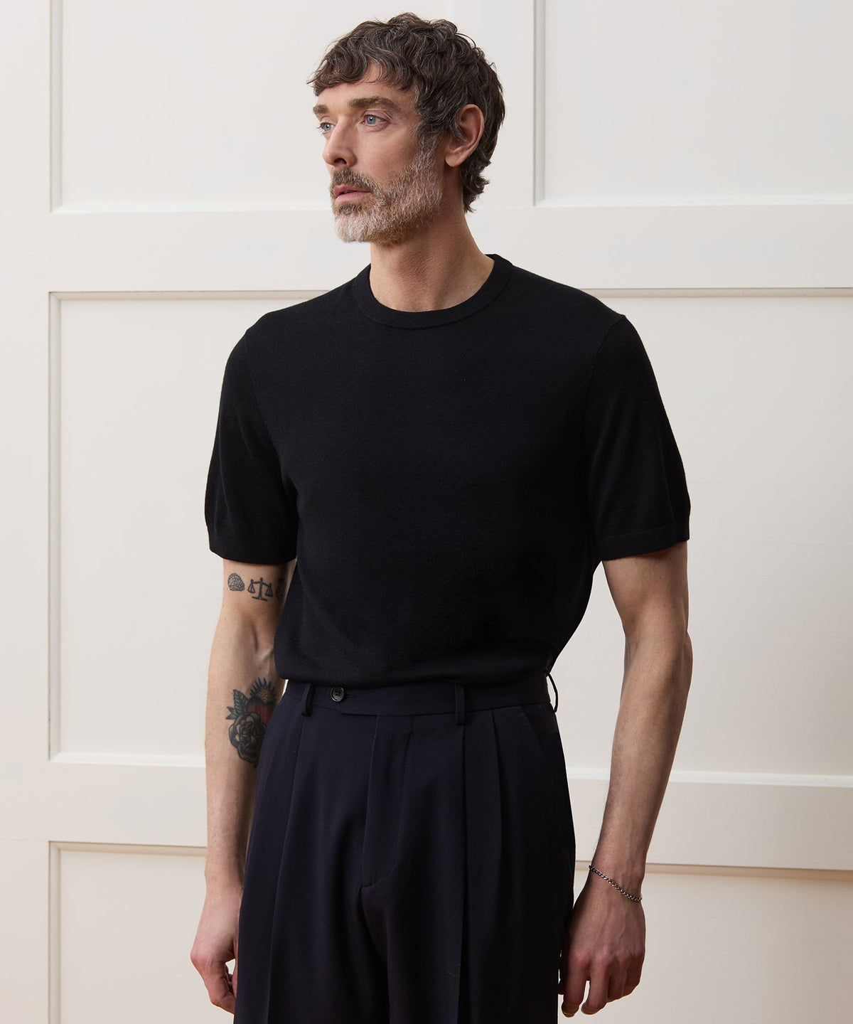 Todd Snyder Silk-Cashmere Sweater Tee - Black