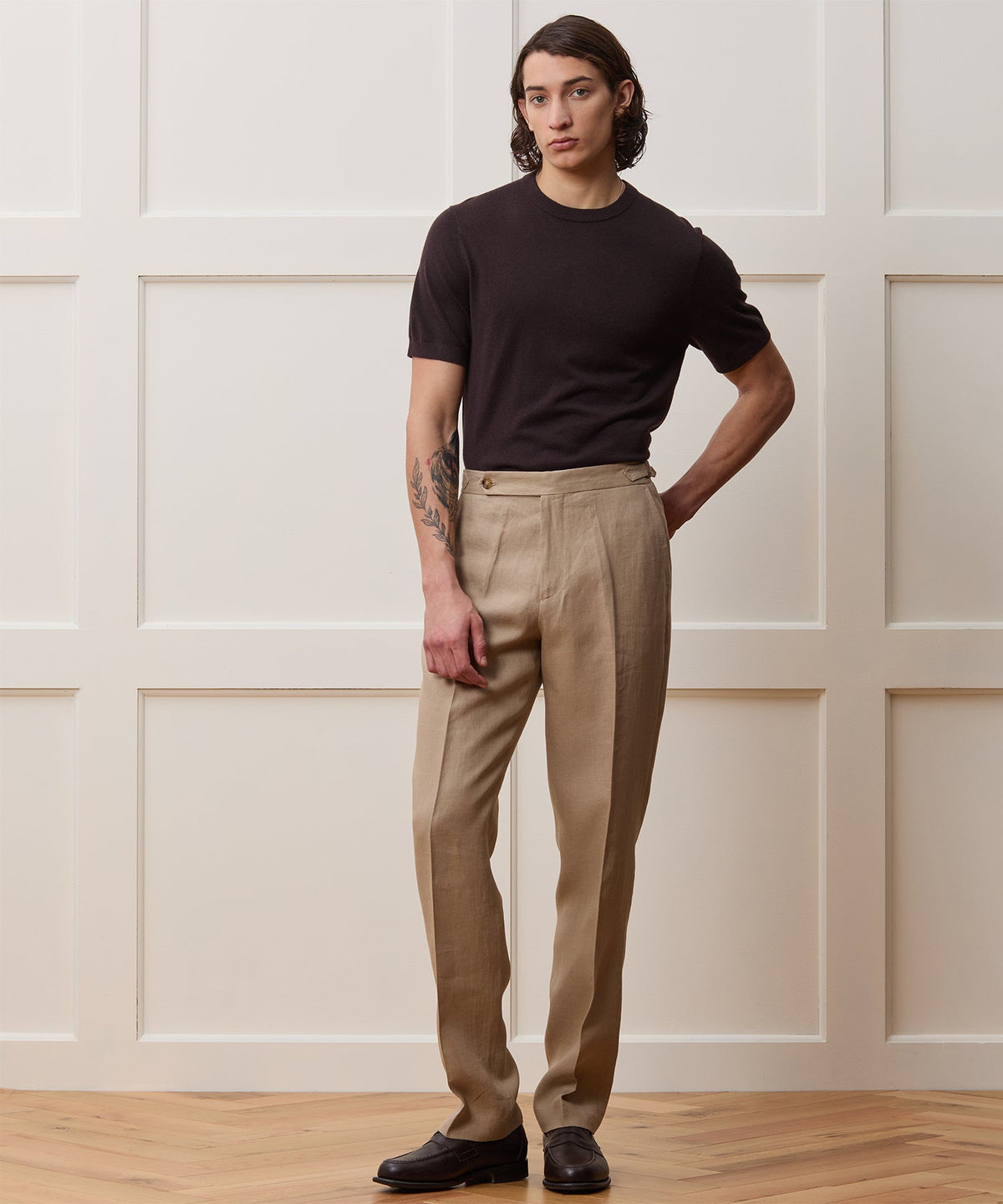 Todd Snyder Silk-Cashmere Sweater Tee - Espresso Bean
