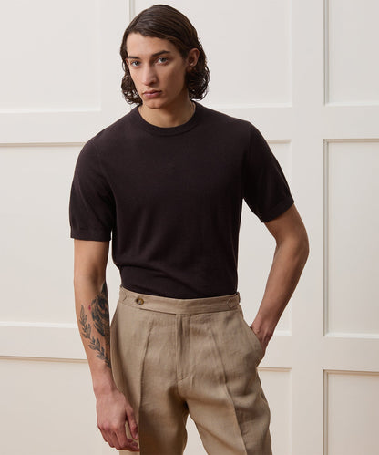 Todd Snyder Silk-Cashmere Sweater Tee - Espresso Bean
