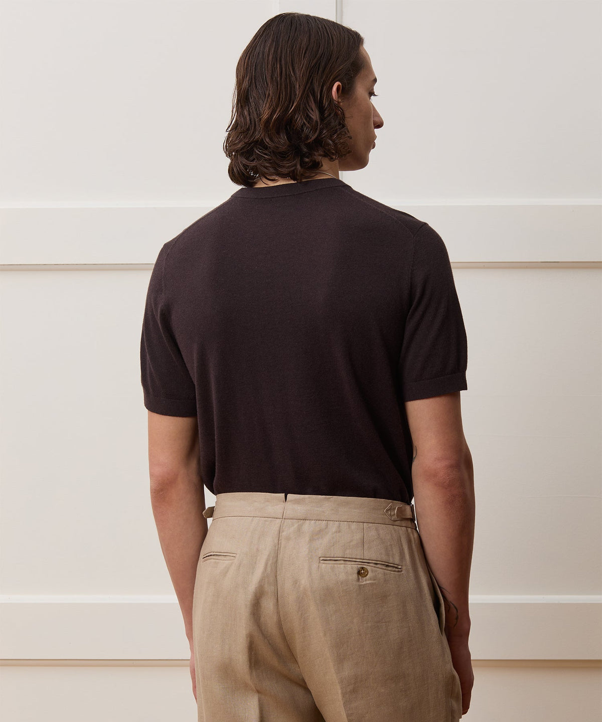 Todd Snyder Silk-Cashmere Sweater Tee - Espresso Bean