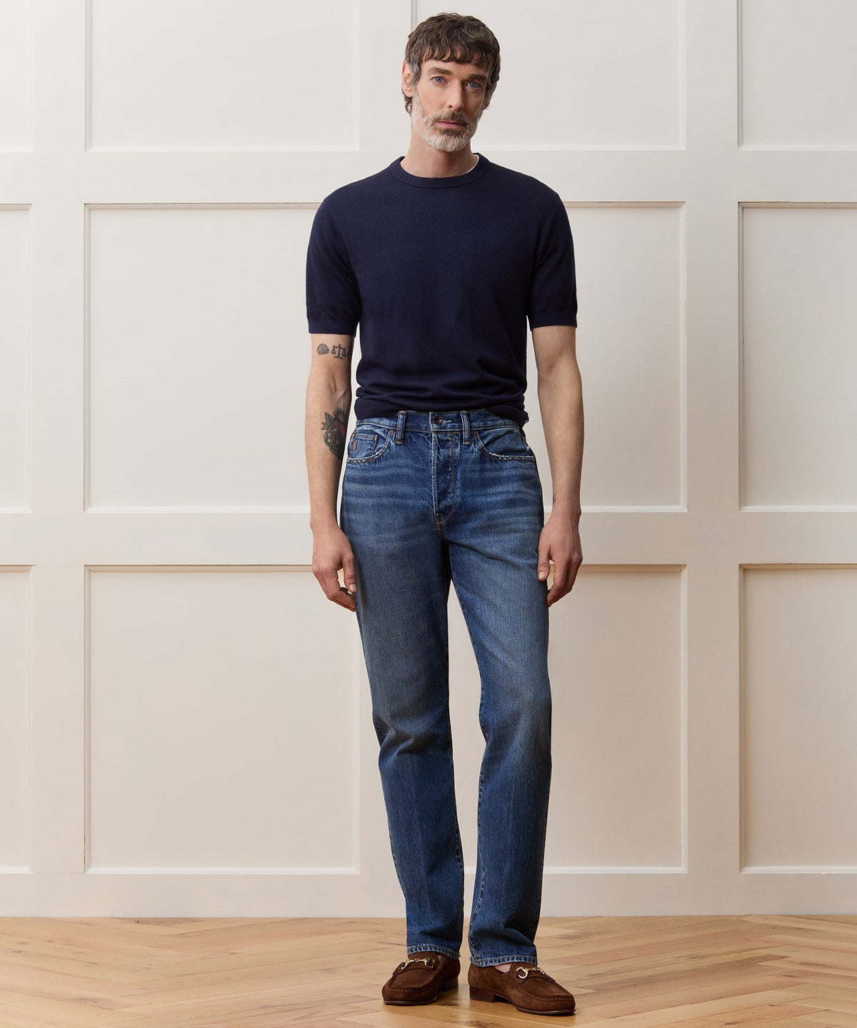 Todd Snyder Silk-Cashmere Sweater Tee - Navy